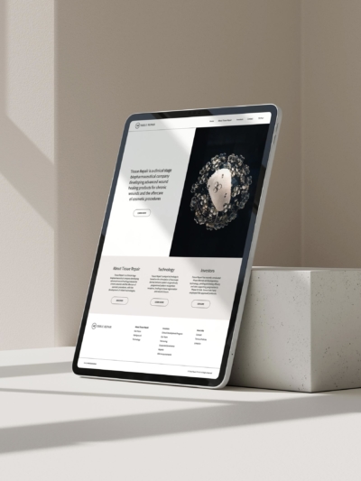 Made Somewhere Portfolio Tissue Repair Brand, Packaging and Web Design